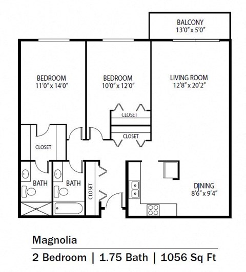 Magnolia Floor Plan at Cedars Lakeside, Minnesota, 55117